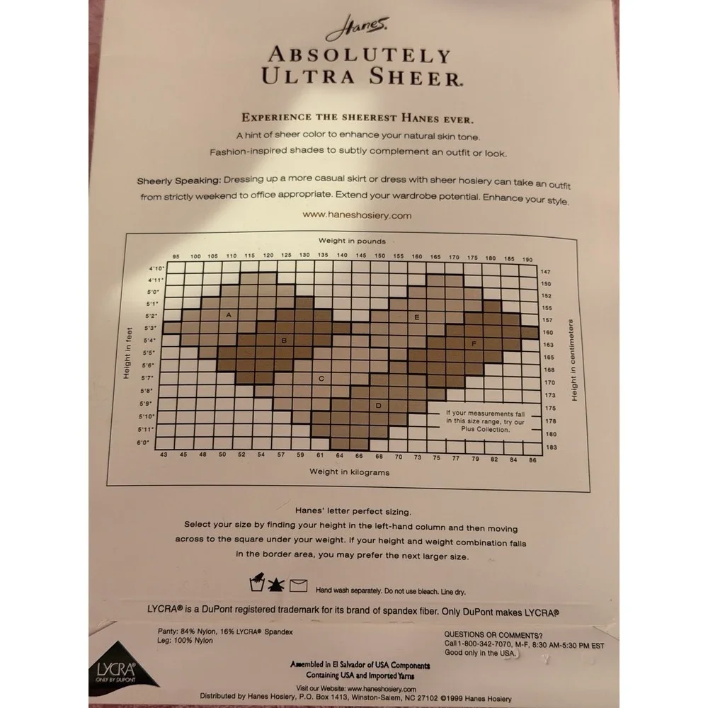 NOS Hanes Absolutely Ultra Sheer Pantyhose Control Top Style 706 Size B ‎ Clay